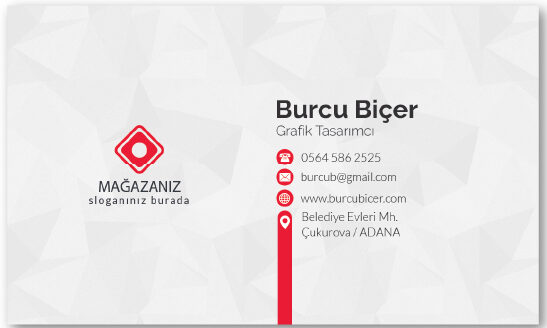 Kartvizit Baskı 700 gr. Bristol, Sıvamalı, Ç.Yön Baskılı, K.Laklı, Oval Kesim - Görsel 2